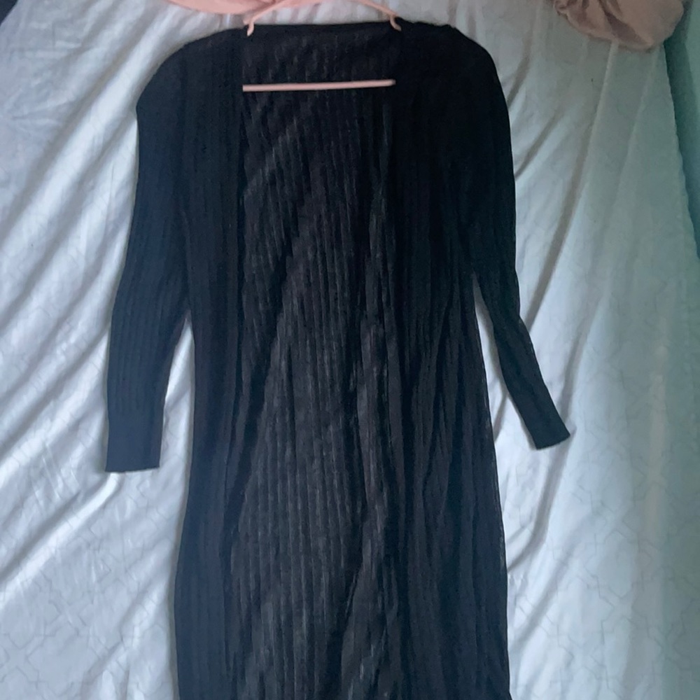 Long black cardigan